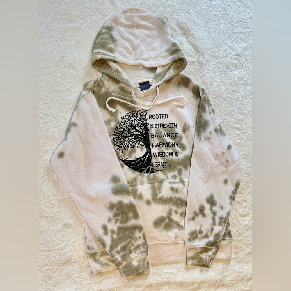 Tie-Dye Hoodie with Inspirational Tree of Life Design, NWT
